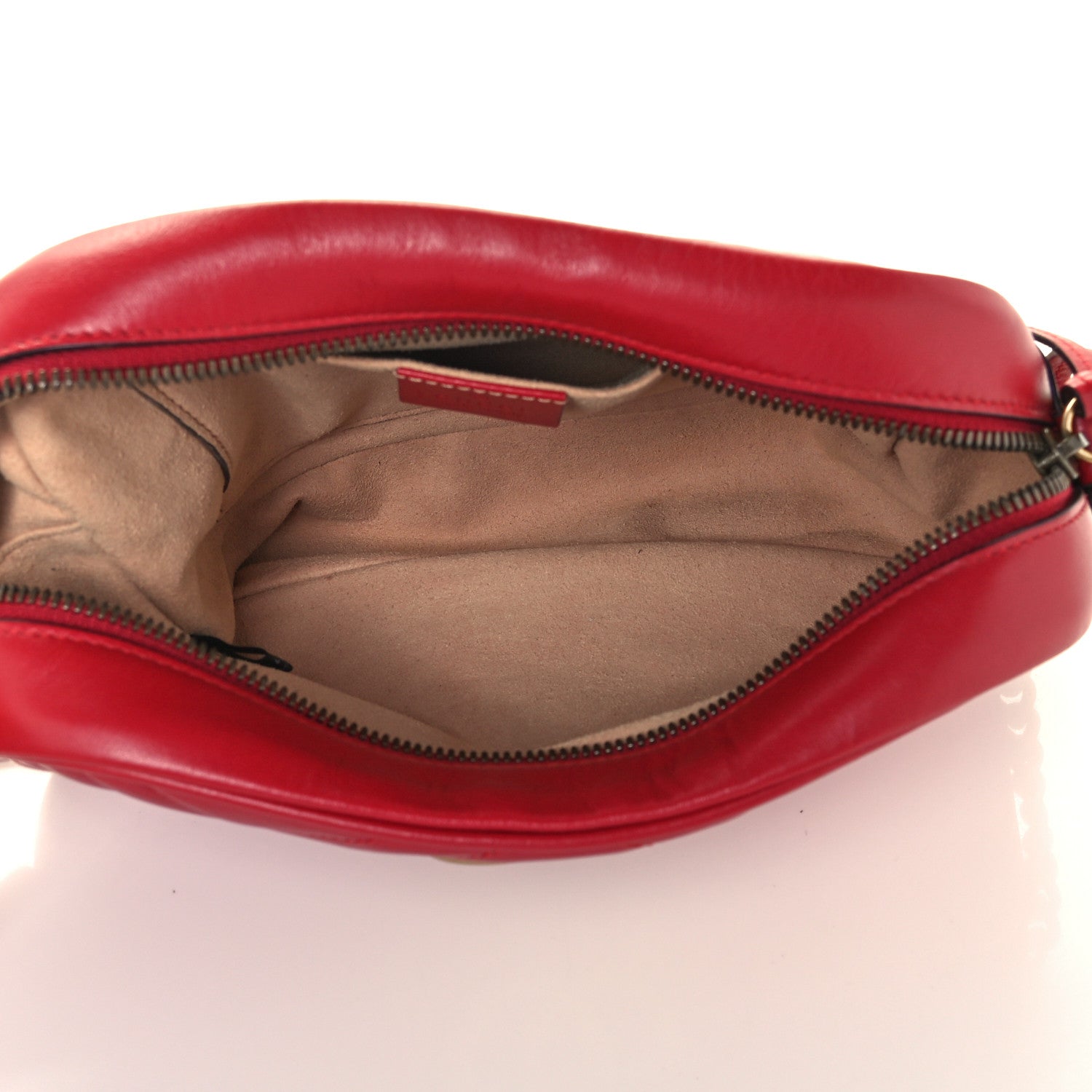 Gucci Calfskin Matelasse Small GG Marmont Chain Shoulder Bag Hibiscus Red 5 of 11