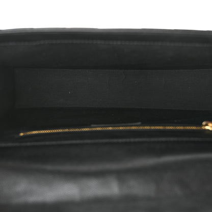 Saint Laurent Grain De Poudre Matelasse Chevron Large Monogram Satchel Black 5 of 10