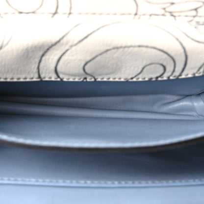 Prada X JAMES JEAN Glace Calfskin Rabbit Print Cahier Bag Opaline 8 of 17