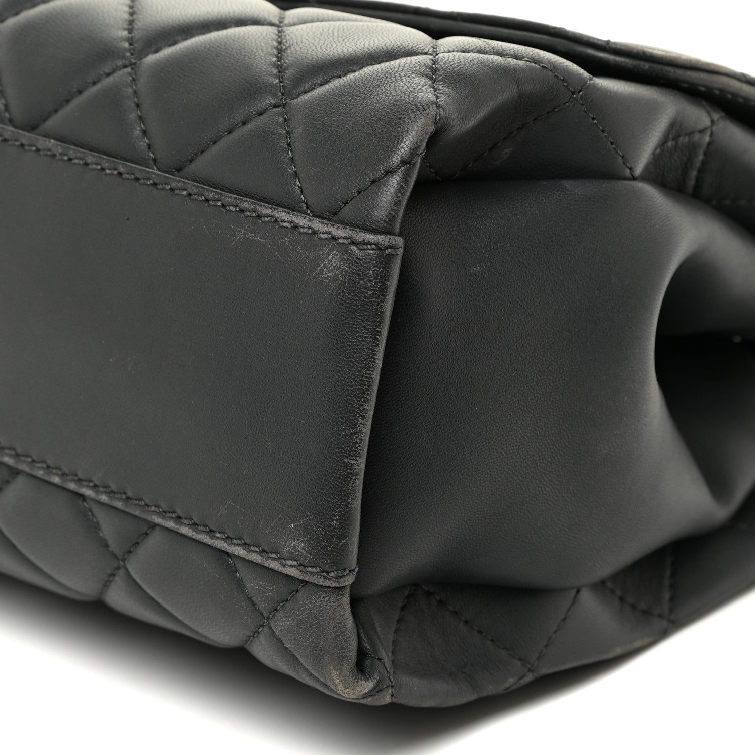Chanel Lambskin Quilted Jumbo Coco Loop Flap Charcoal Grey 11 of 22
