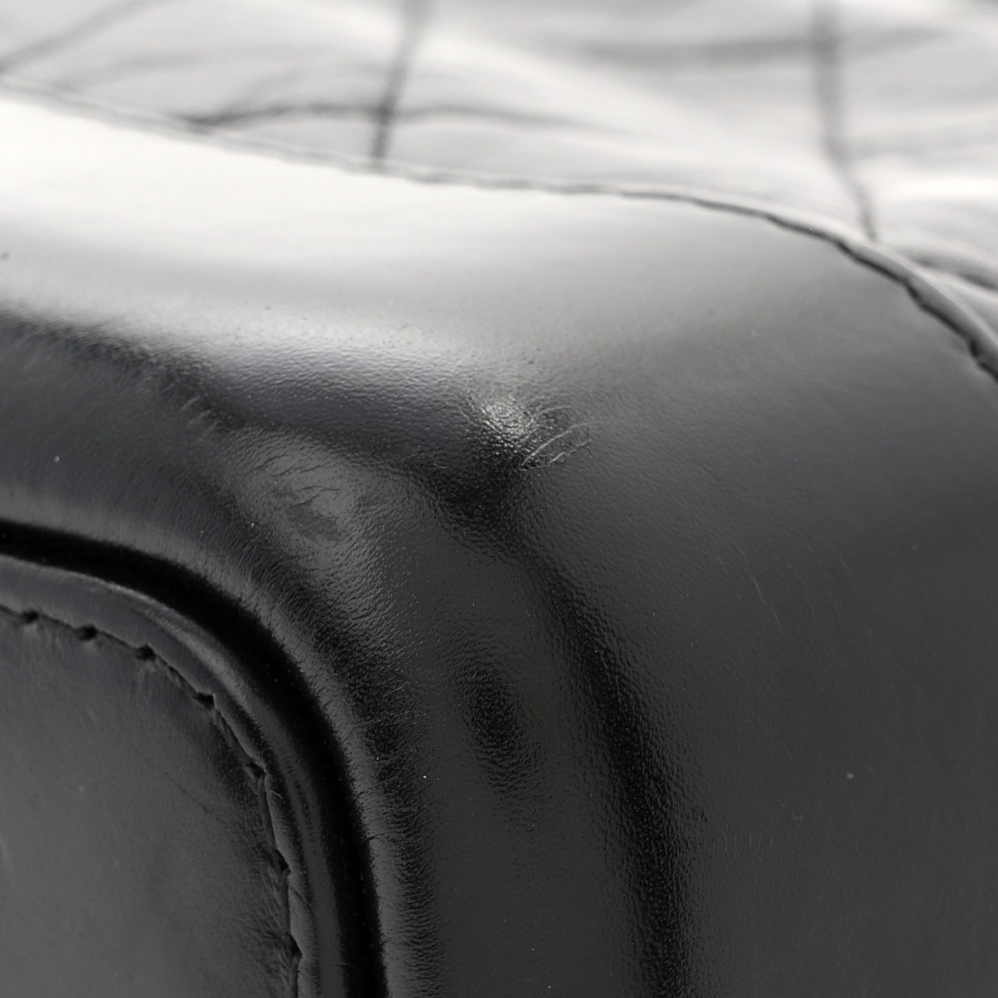 Aged Calfskin Quilted Small Gabrielle Hobo Black
