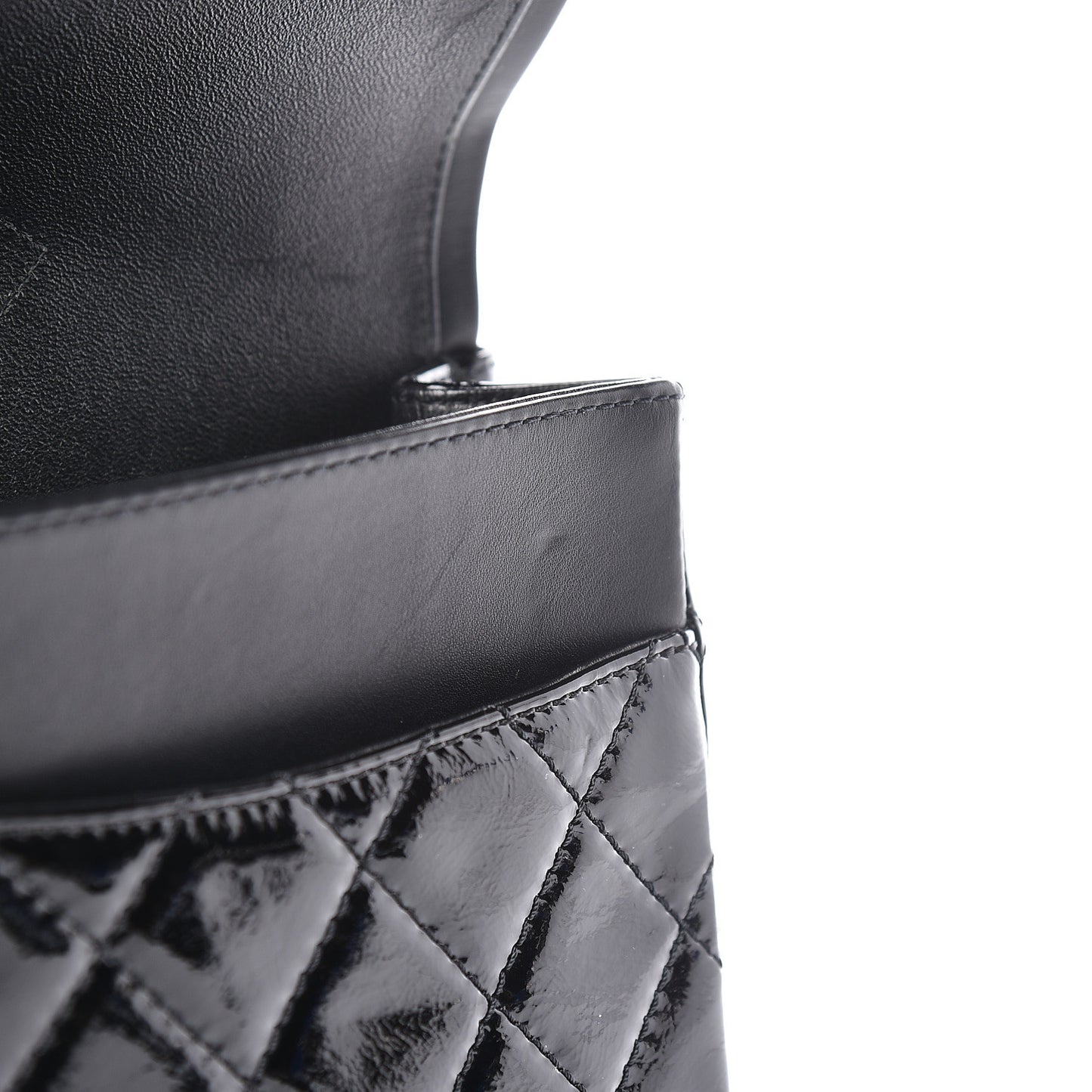 Distressed Patent Quilted 2.55 Reissue 227 Flap Black