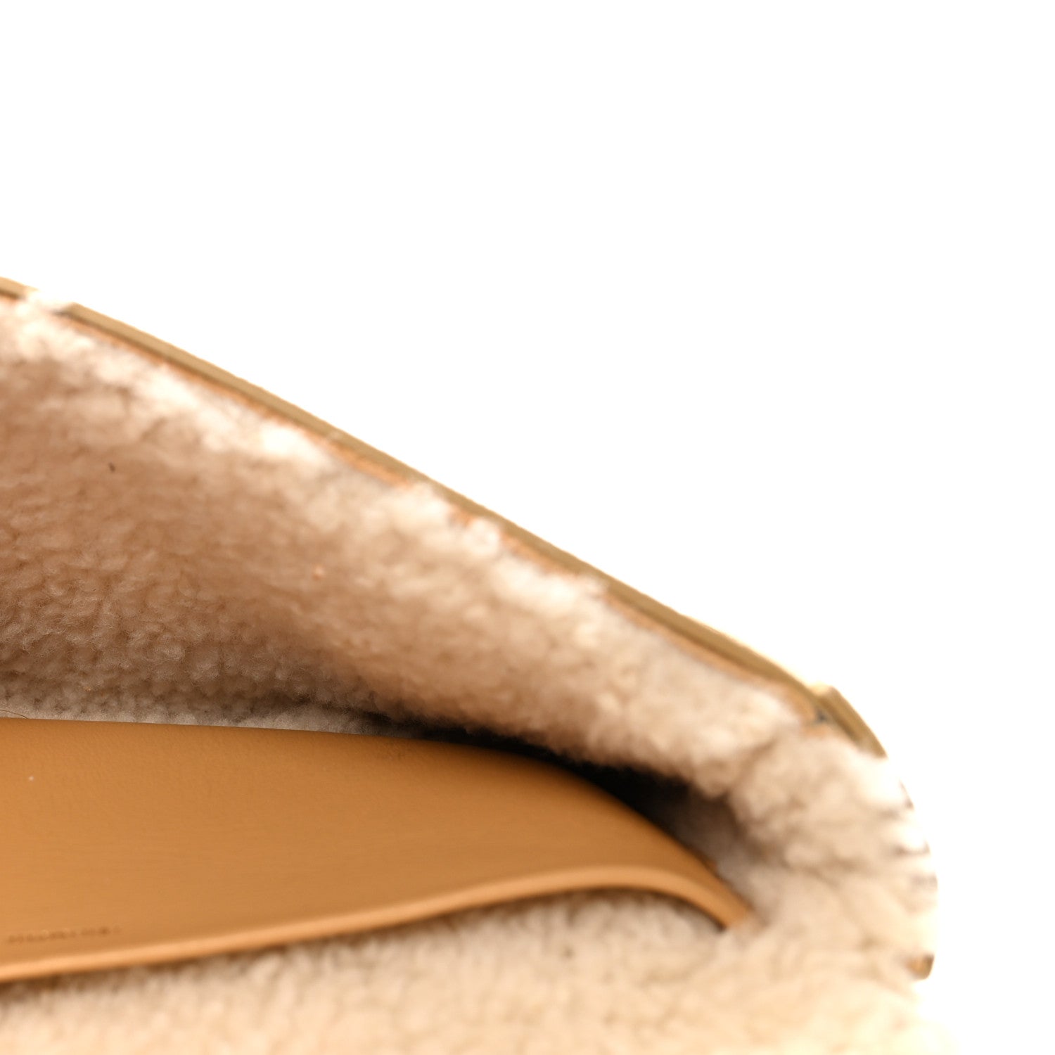 Celine Suede Shearling Triomphe Chain Shoulder Bag Beige 1825022