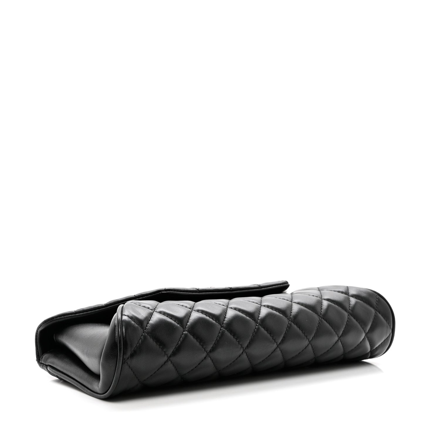 Lambskin Quilted Fold Up Again Clutch Black