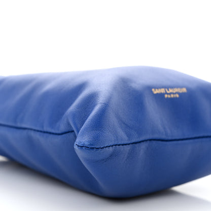 Saint Laurent Lambskin Paris Drawstring Pouch Bleu Majorelle 9 of 10