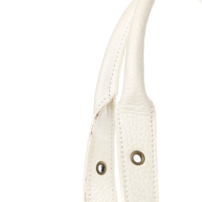 Burberry Signature Grain Calfskin Check Embossed Tote White 18 of 19