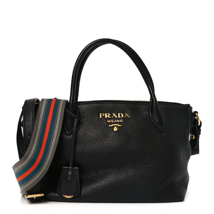 Prada Vitello Daino Small Tote Black 1 of 9