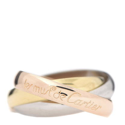Cartier 18K Pink Yellow White Gold Classic Les Must De Trinity Ring 50 5.25 1 of 5