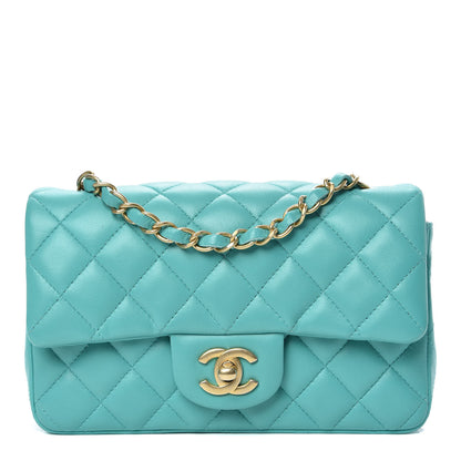 Chanel Lambskin Quilted Mini Rectangular Flap Green 1 of 11