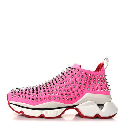 Christian Louboutin Neoprene Spike Sock Donna Flat Sneakers 37.5 Rose Fluo 1 of 7