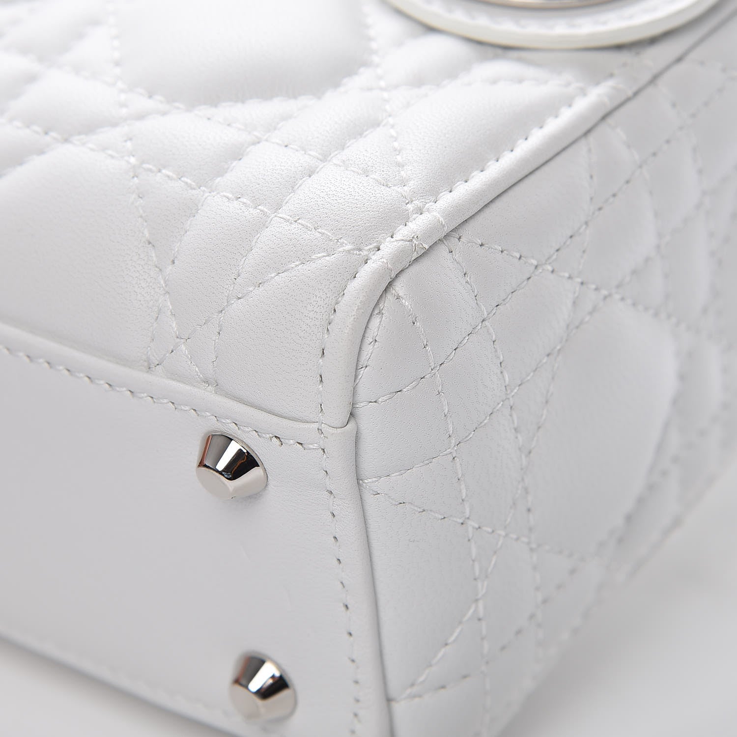 Christian Dior Lambskin Cannage Mini Lady Dior White 10 of 11