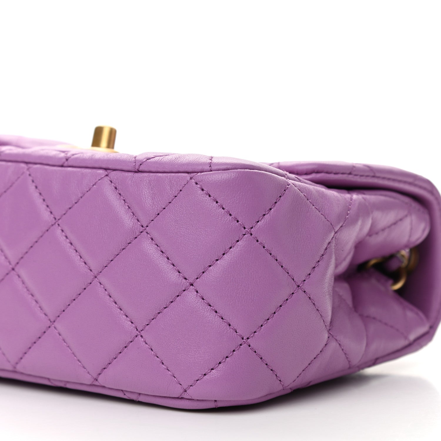 Chanel Lambskin Quilted Mini Pearl Crush Flap Purple 6 of 10