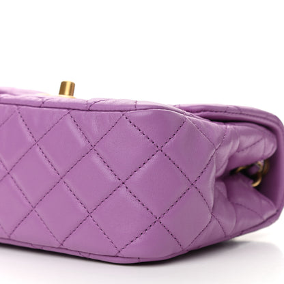 Chanel Lambskin Quilted Mini Pearl Crush Flap Purple 6 of 10