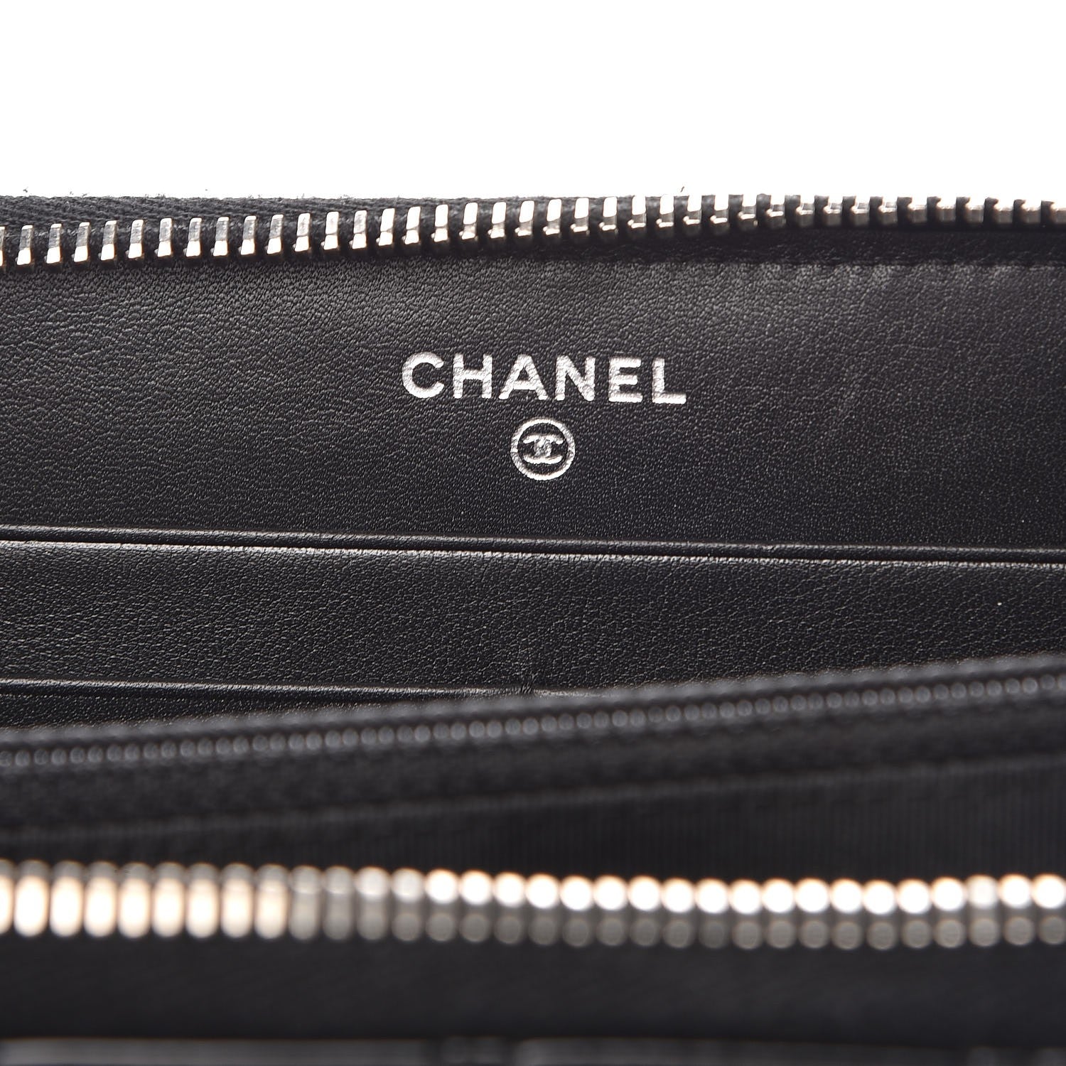 Chanel Patent Quilted Zip Around Wallet Black 6 of 9