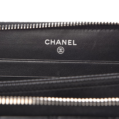 Chanel Patent Quilted Zip Around Wallet Black 6 of 9