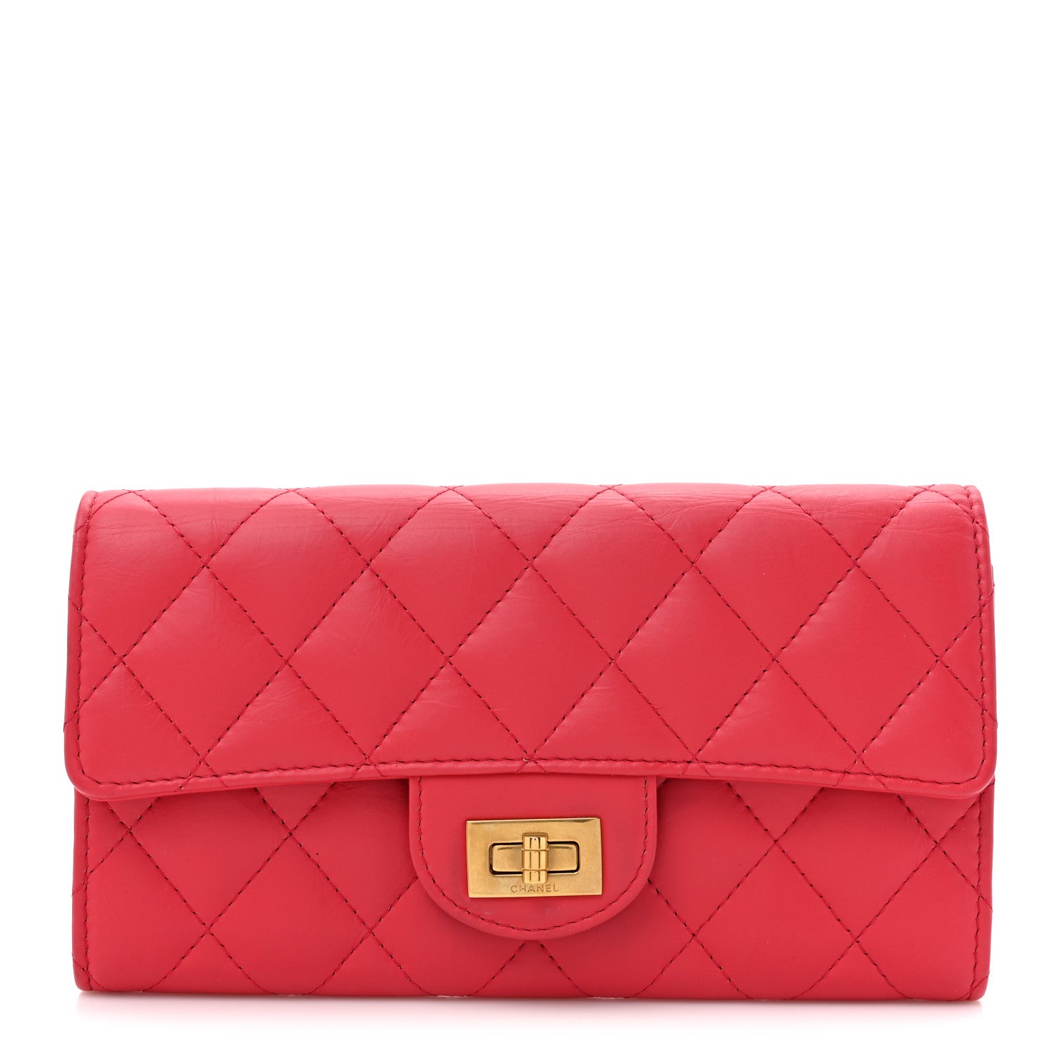 Chanel Calfskin Quilted 2.55 Reissue Flap Wallet Red 1 of 12