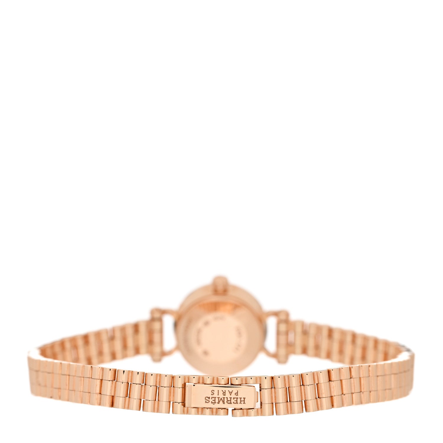 Hermes 18K Rose Gold Diamond Bezel 16mm Faubourg Quartz Watch 3 of 5