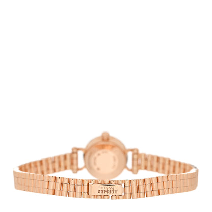 Hermes 18K Rose Gold Diamond Bezel 16mm Faubourg Quartz Watch 3 of 5