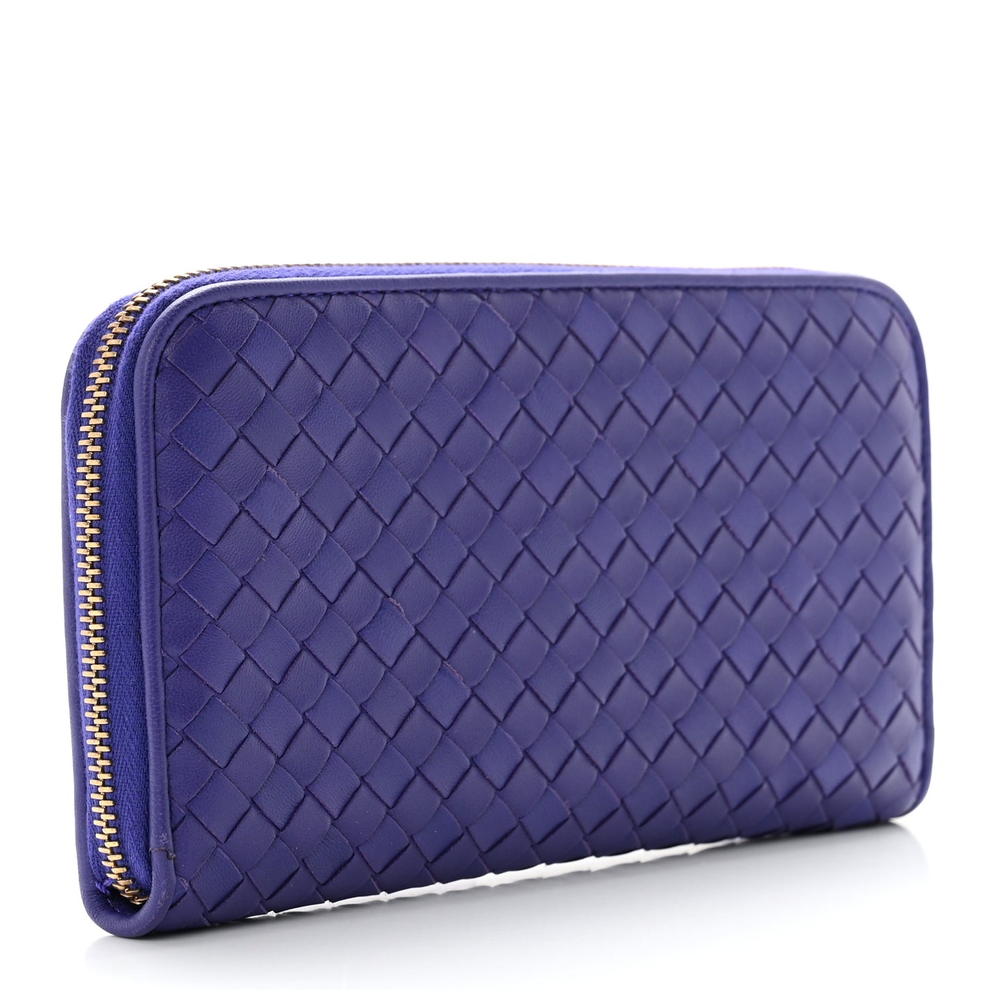 Nappa Intrecciato Zip Around Wallet Anemone