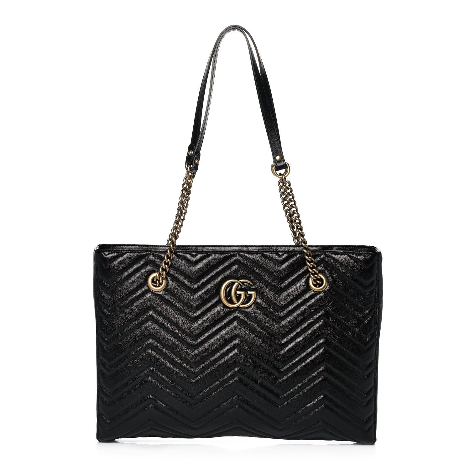Gucci Vintage Calfskin Matelasse Medium GG Marmont Slim Tote Black 1 of 13