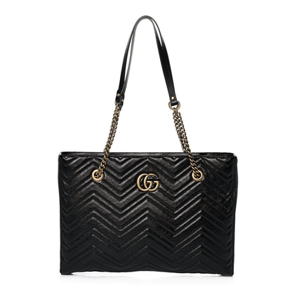 Gucci Vintage Calfskin Matelasse Medium GG Marmont Slim Tote Black 1 of 13