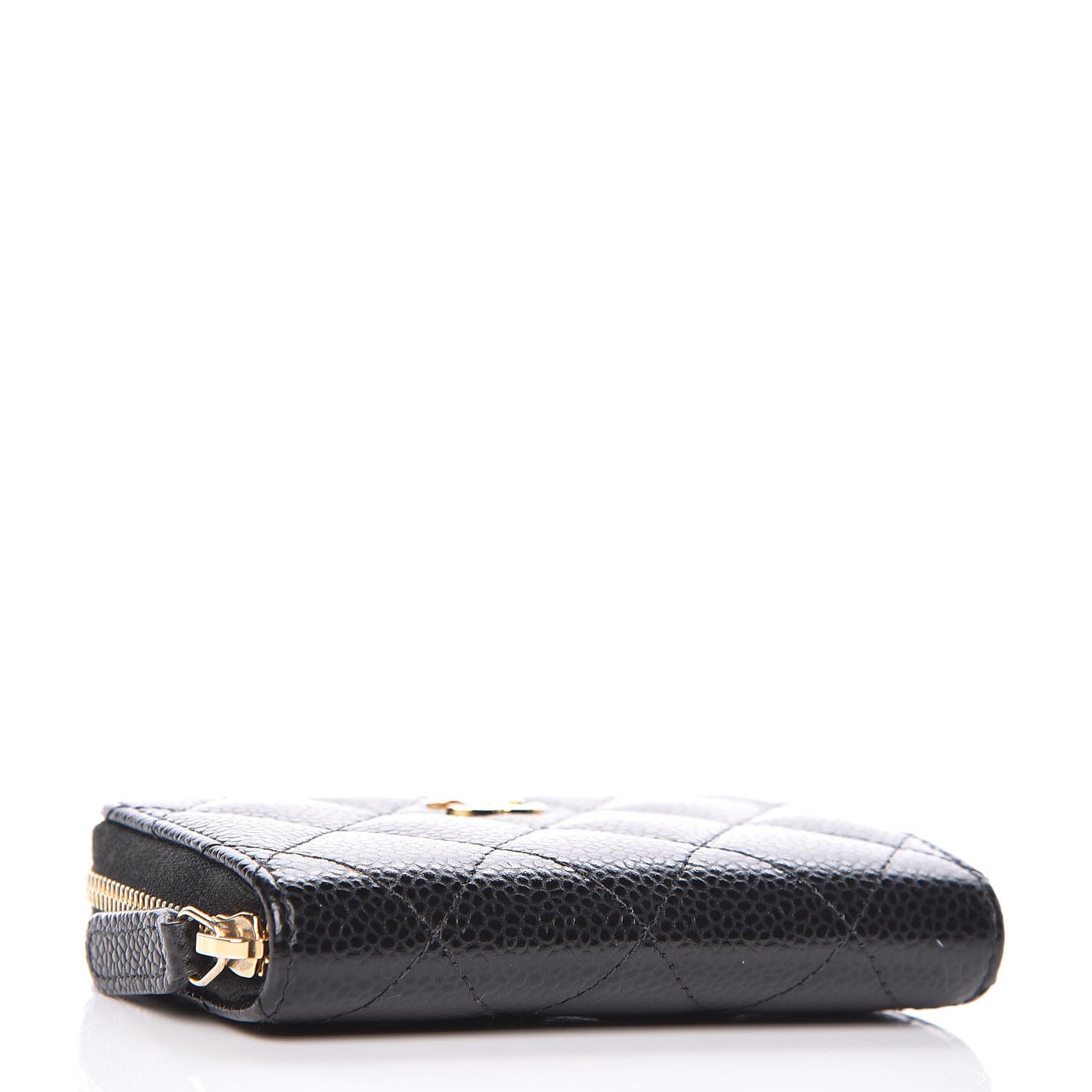 Caviar Quilted Zip Coin Purse Black