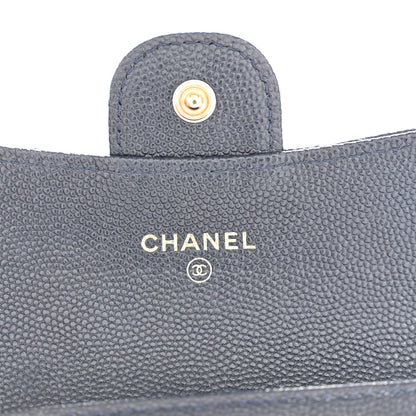 Chanel Caviar Quilted Flap Card Holder Wallet Navy Blue 6 of 9