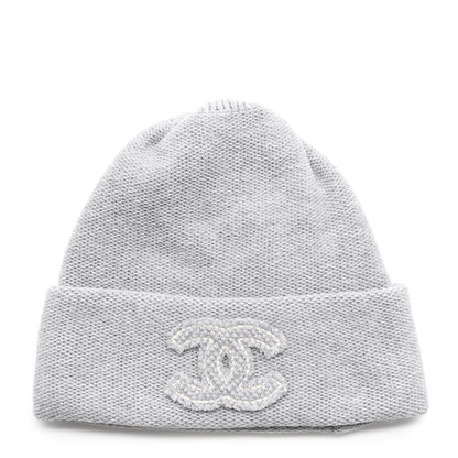 Chanel Cashmere CC Beanie Hat Grey 1 of 5