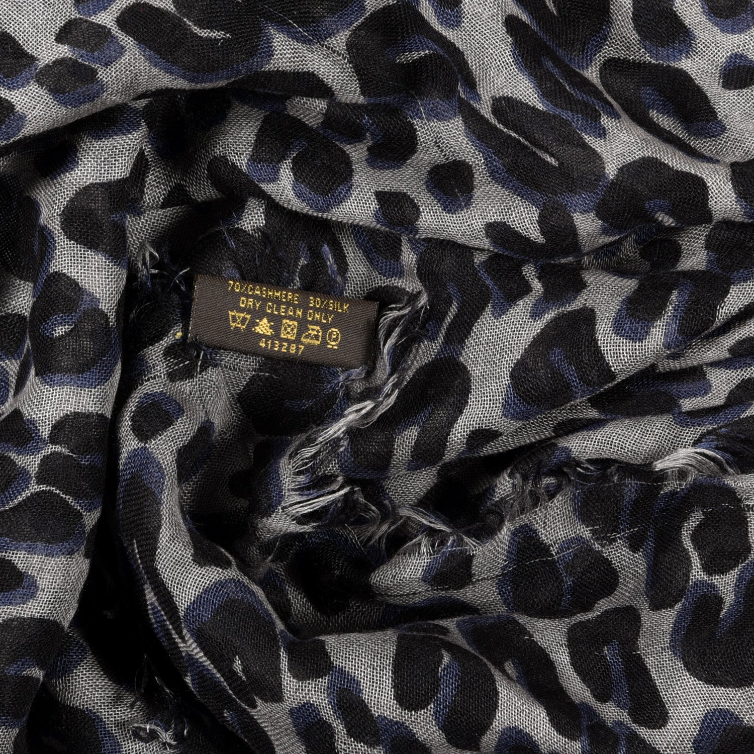 Louis Vuitton Cashmere Silk Leopard Etole Stole Grey 7 of 8