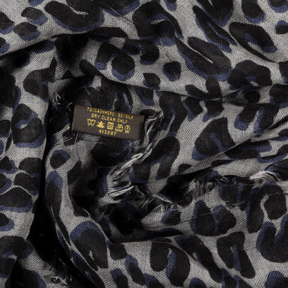 Louis Vuitton Cashmere Silk Leopard Etole Stole Grey 7 of 8