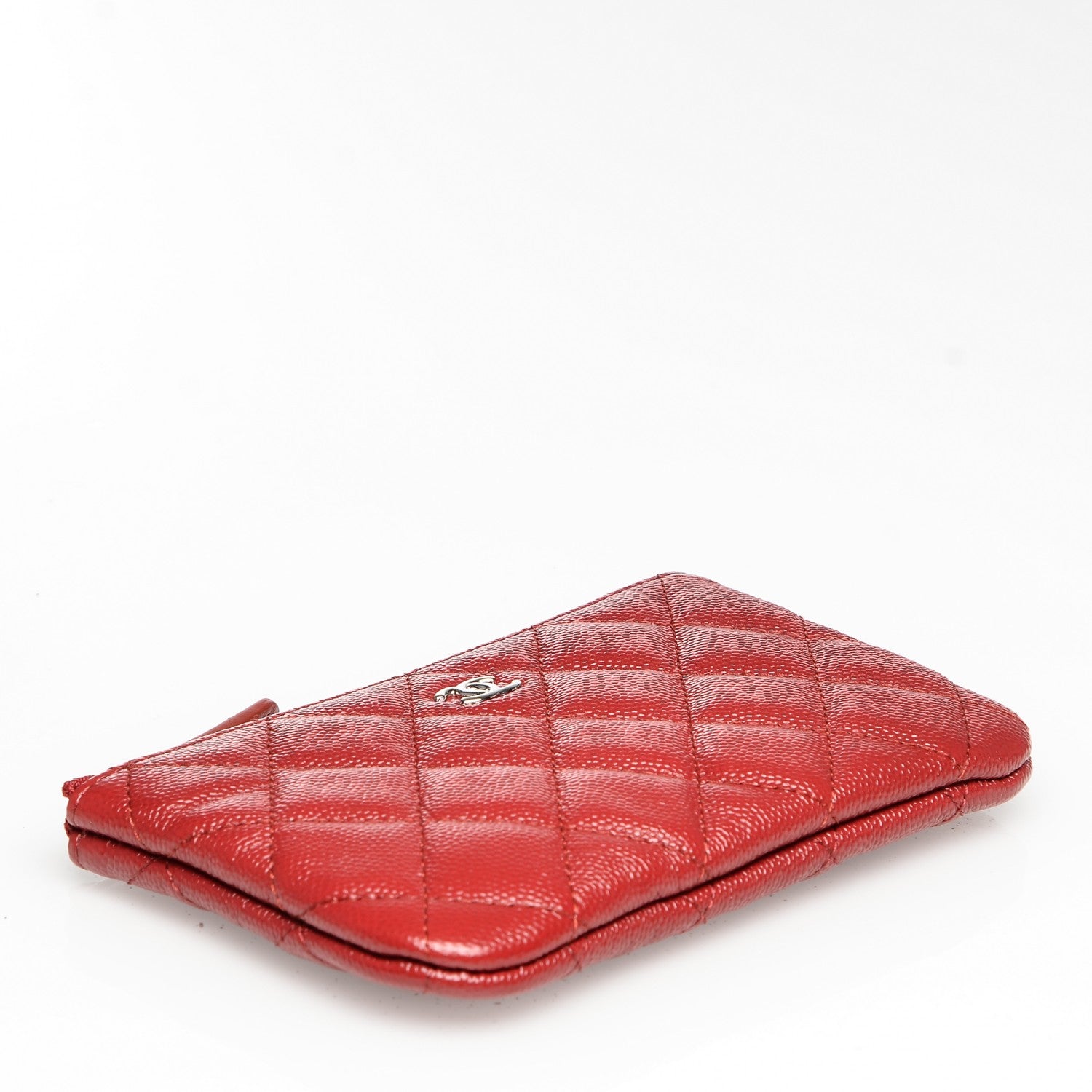 Chanel Caviar Quilted Small Cosmetic Case Dark Red 4 of 7