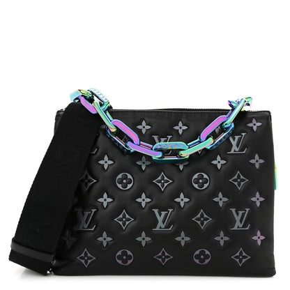 Louis Vuitton Lambskin Embossed Monogram LV Ski Coussin PM Black Multicolor 1 of 9