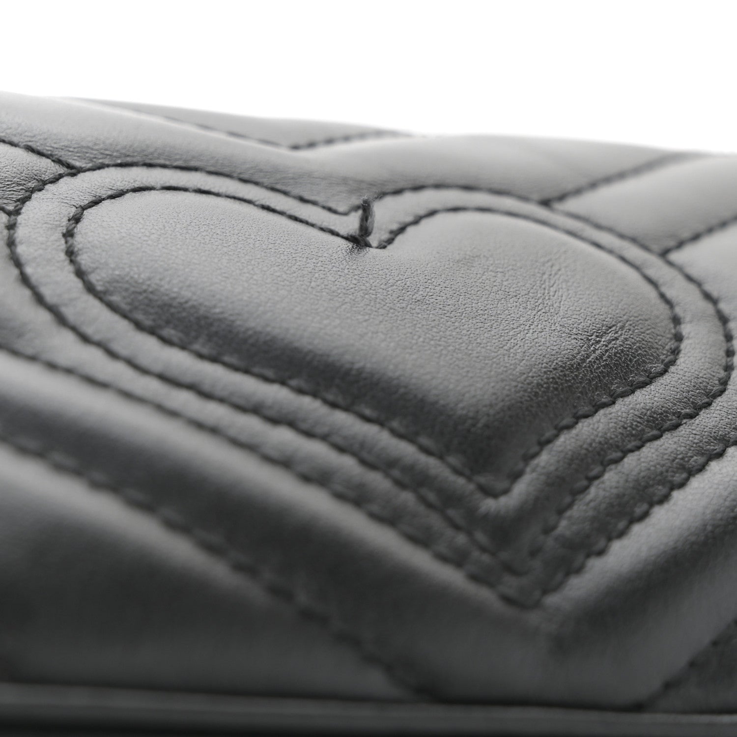 Gucci Calfskin Matelasse Super Mini GG Marmont Shoulder Bag Black 30 of 37