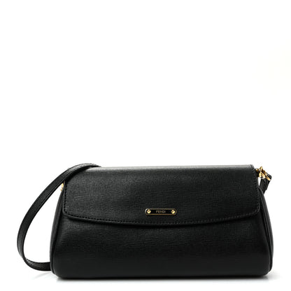 Fendi Vitello Elite Flap Crossbody Bag Black 1 of 19
