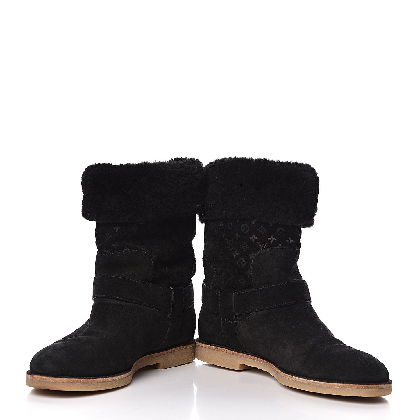 Suede Shearling Fauvist Boots 39 Black
