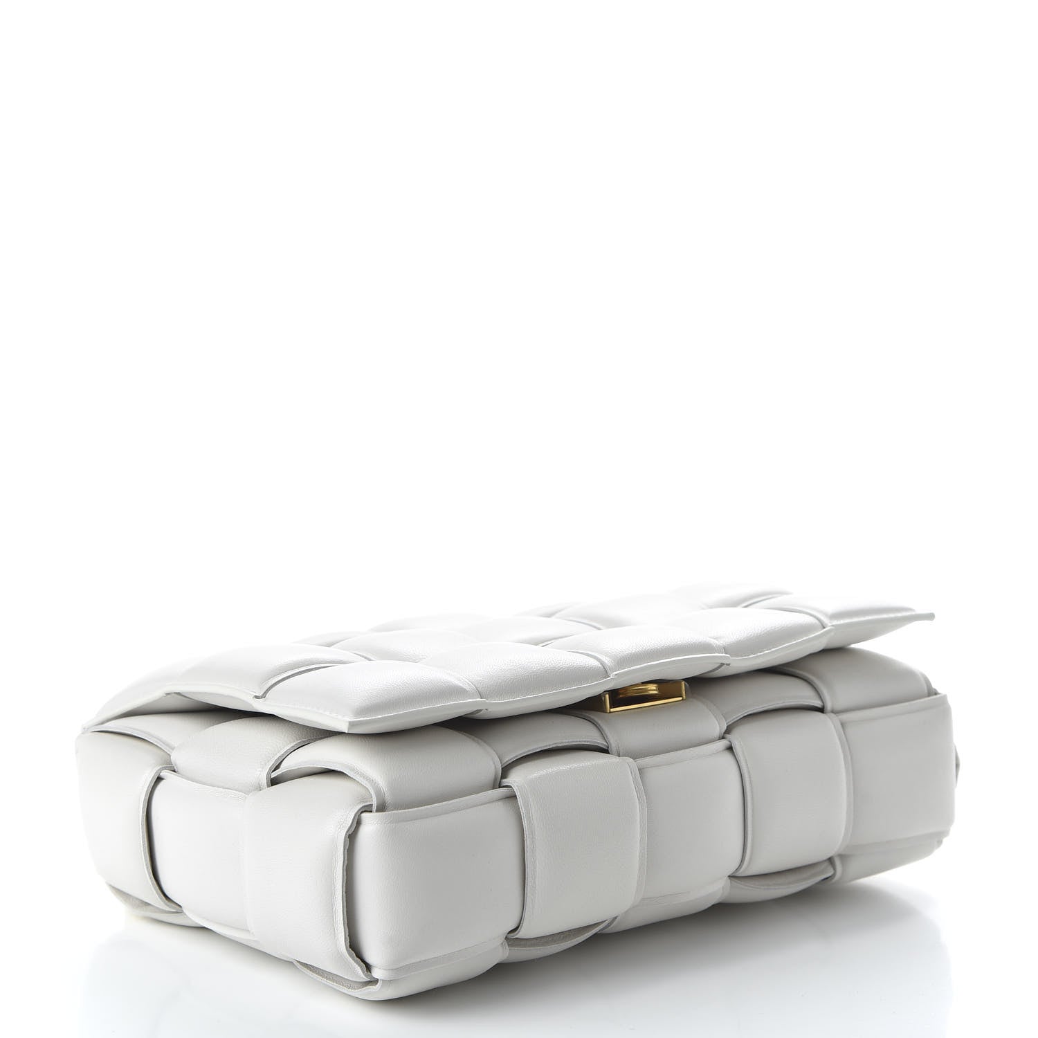 Bottega Veneta Lambskin Maxi Intreccio Padded Chain Cassette Crossbody Bag White 3 of 9