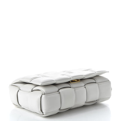 Bottega Veneta Lambskin Maxi Intreccio Padded Chain Cassette Crossbody Bag White 3 of 9