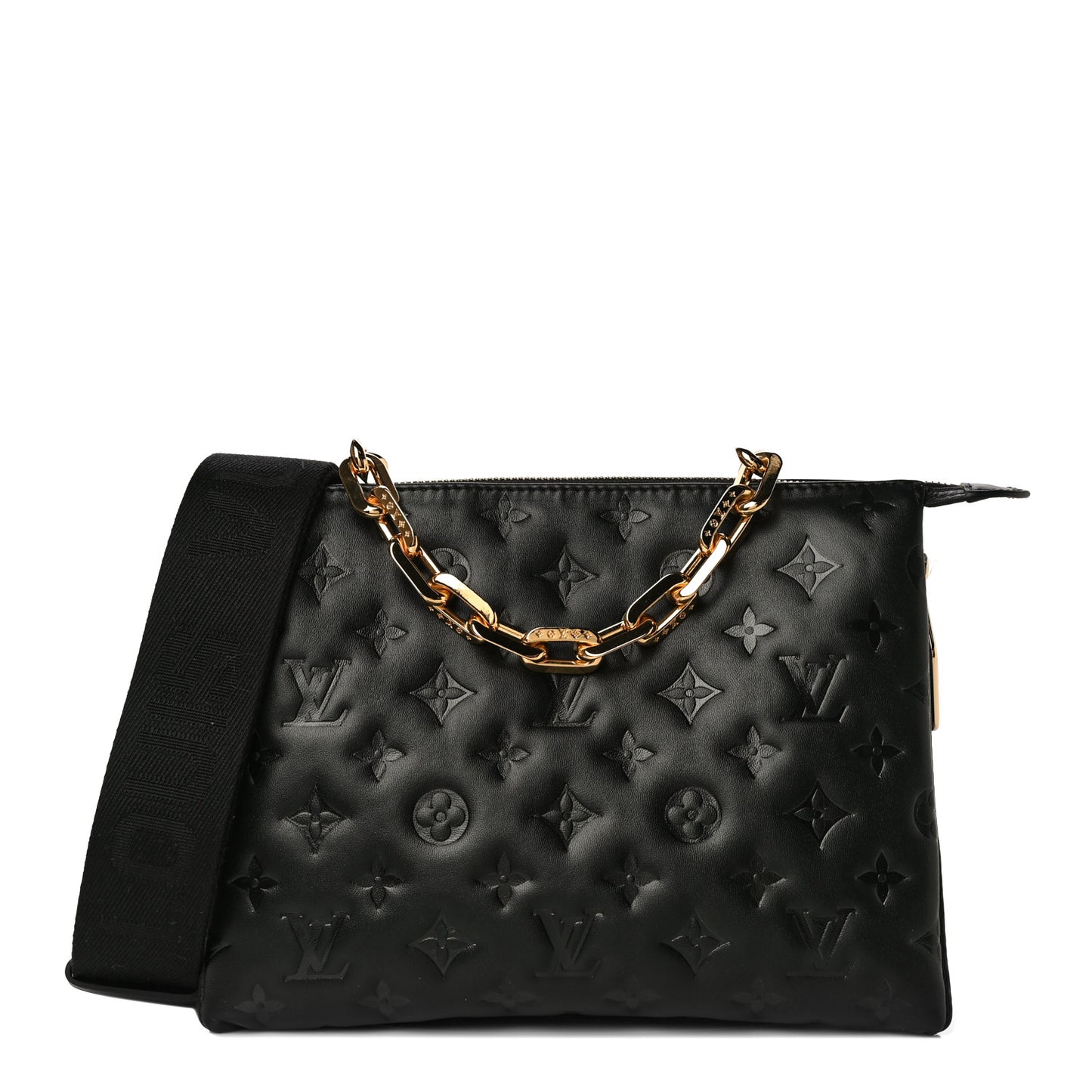 Lambskin Embossed Monogram Coussin PM Black