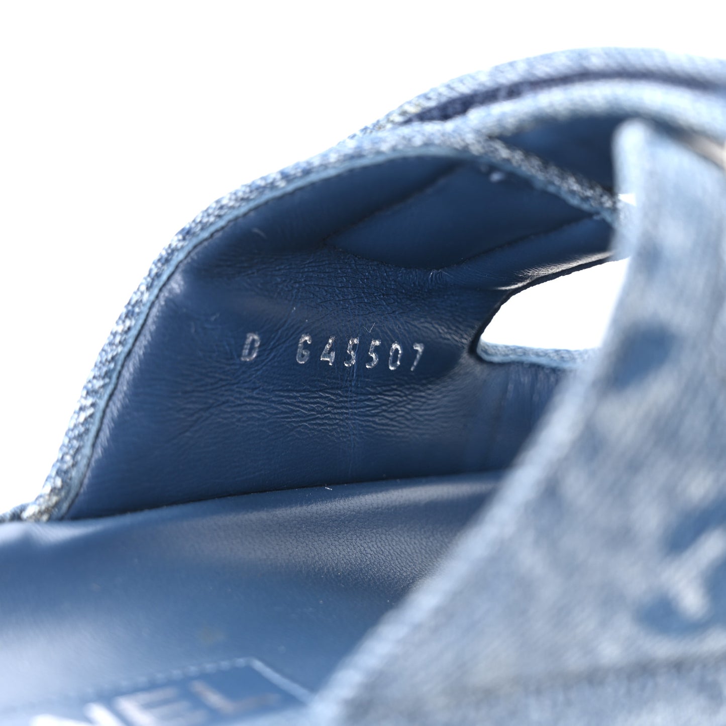 Denim CC Velcro Dad Chain CC Slide Sandals 39 Blue