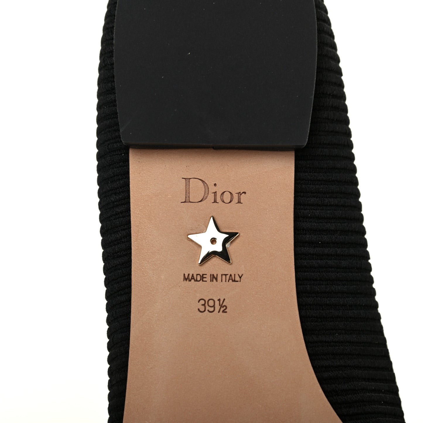 Fabric Ribbon Embroidered J'Adior Ballet Flats 39.5 Black