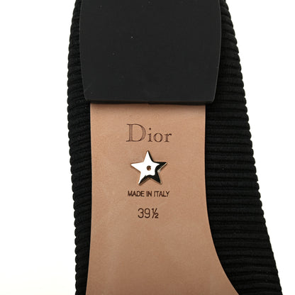 Christian Dior Fabric Ribbon Embroidered J'Adior Ballet Flats 39.5 Black 6 of 10