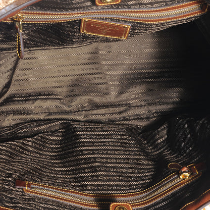 Prada Raffia Straw Calfskin Tote 6 of 9