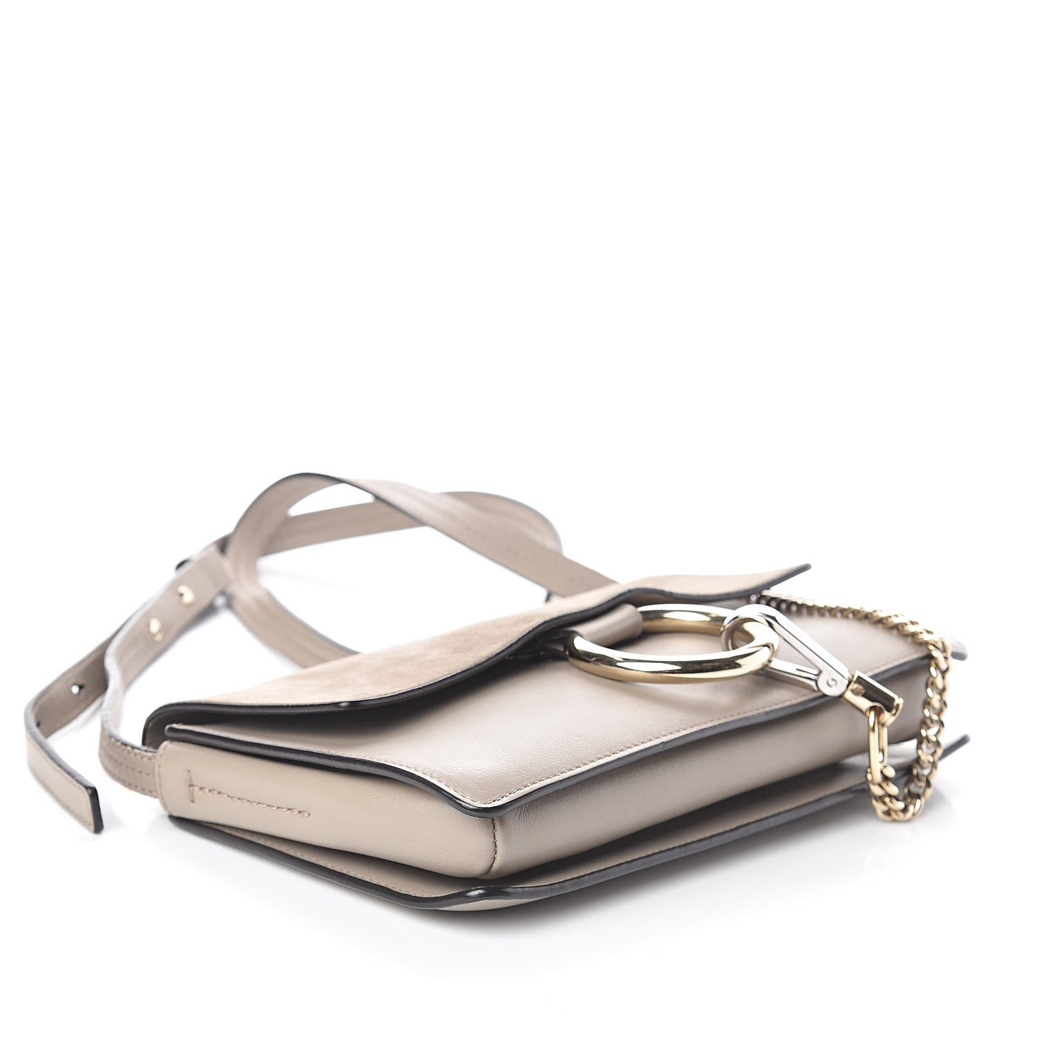 Chloe Suede Calfskin Small Faye Shoulder Bag Motty Grey 4 of 10