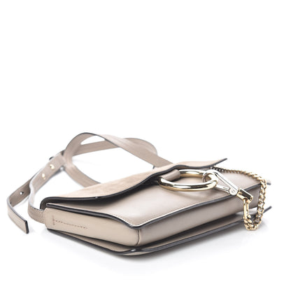 Chloe Suede Calfskin Small Faye Shoulder Bag Motty Grey 4 of 10