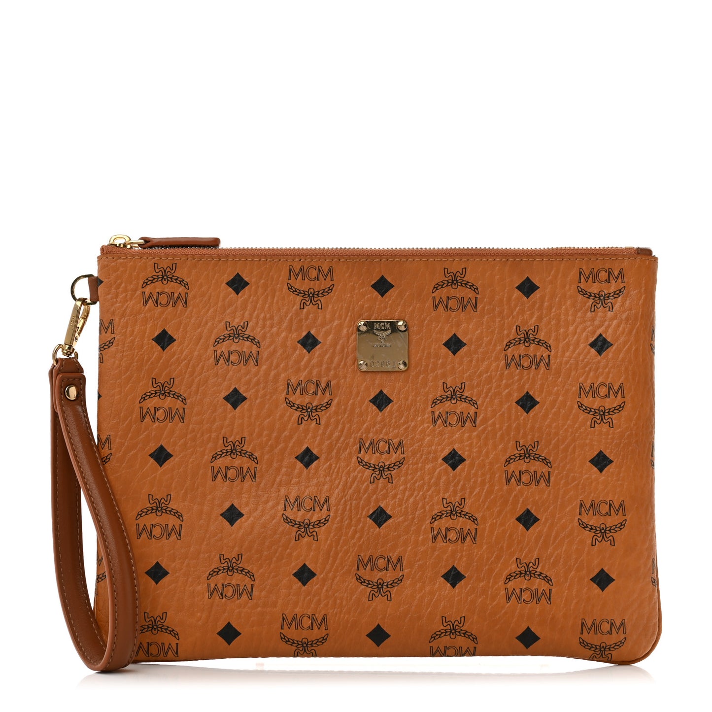 Visetos Large Stark Wristlet Pouch Cognac