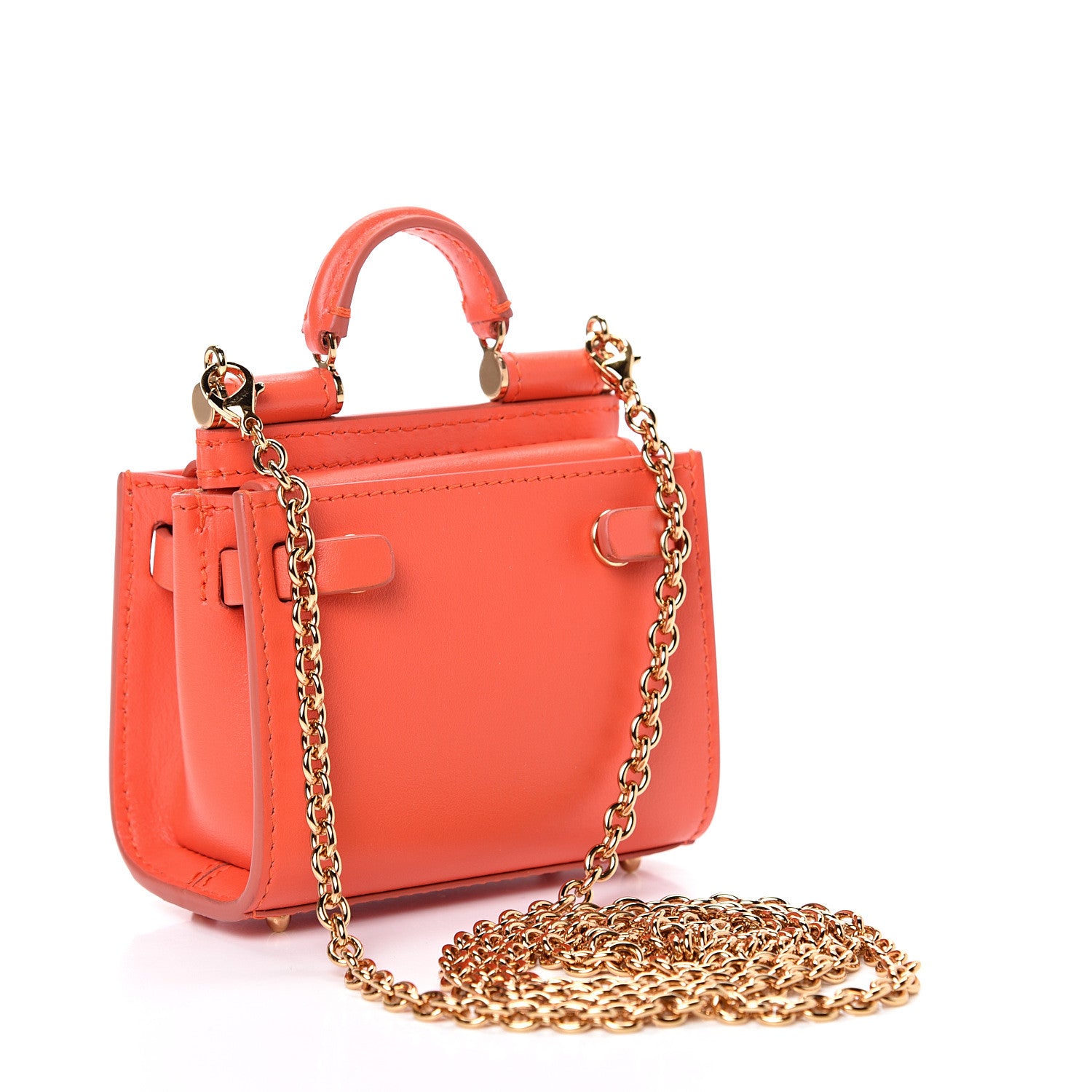 Dolce & Gabbana Calfskin Micro Miss Sicily 62 Satchel Orange 2 of 8