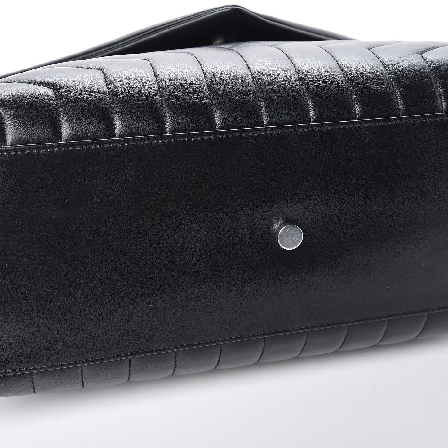 Calfskin Y Quilted Monogram Large Loulou Chain Satchel Black