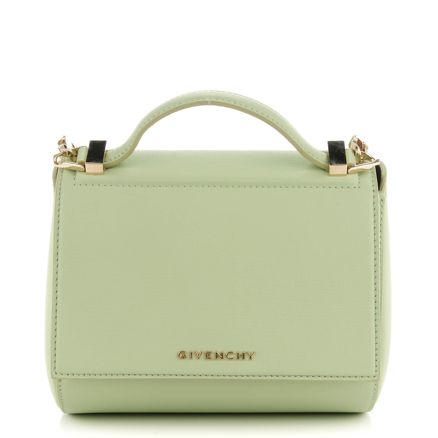 Givenchy Textured Calfskin Mini Pandora Box Chain Crossbody Bag Aqua Green 1 of 7