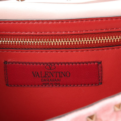 Valentino Garavani Velvet Rockstud Spike Wallet on Chain Water Rose 6 of 7