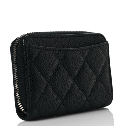 Chanel Caviar Quilted Zip Coin Purse Black 3 of 8